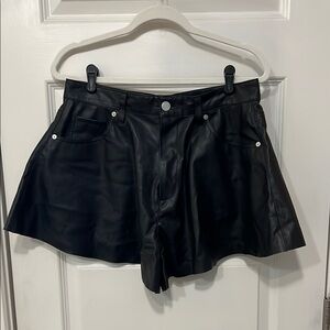 Blank NYC Black High Waist Vegan Leather Shorts